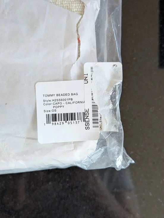 NWT STAUD TOMMY Glass Beaded Vegan Shoulder Bag - CALIFORNIA POPPY; $295 - Picture 15 of 16